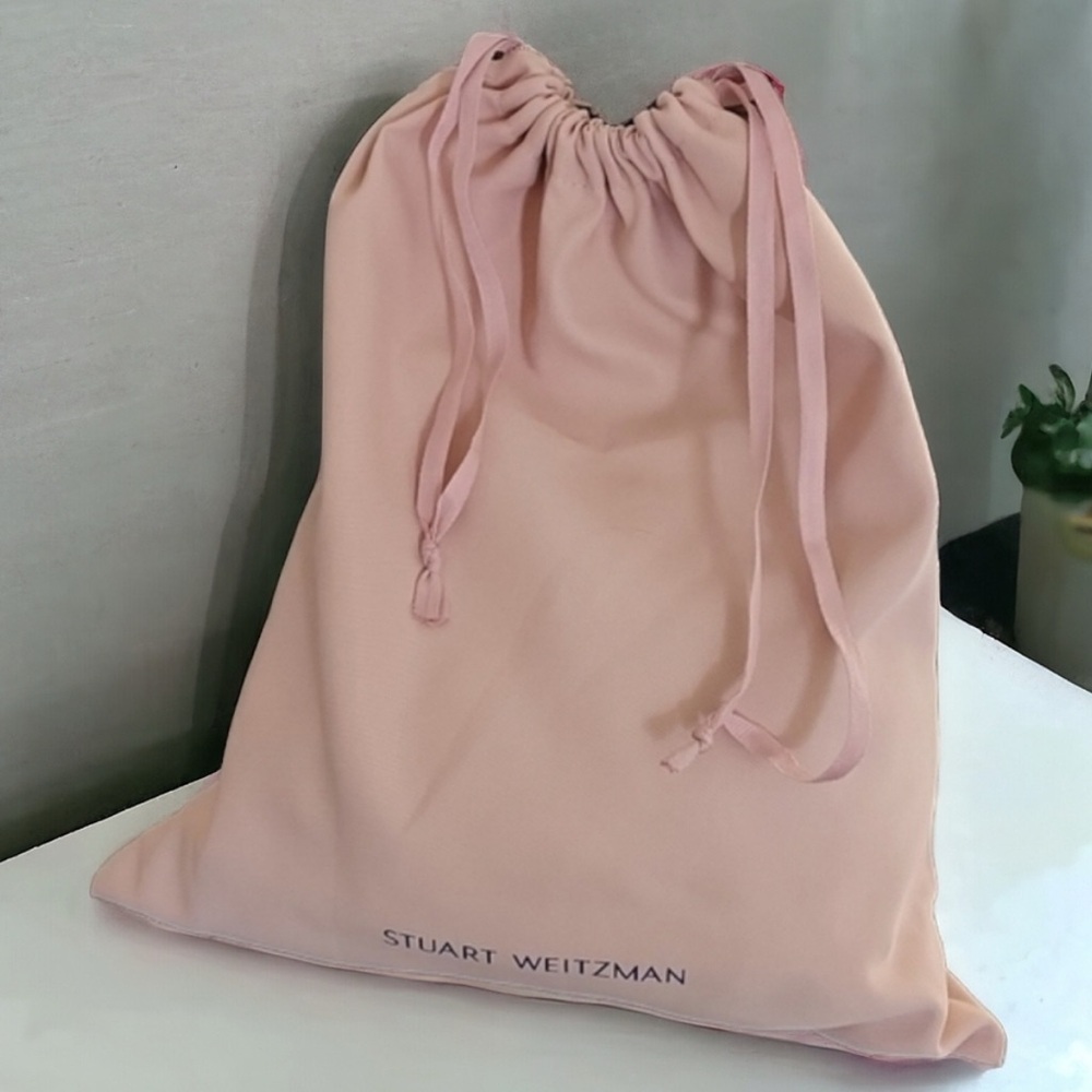 Stuart Weitzman Pink Dust Bag Drawstring Storage for Shoes Handbag Purse Boots
